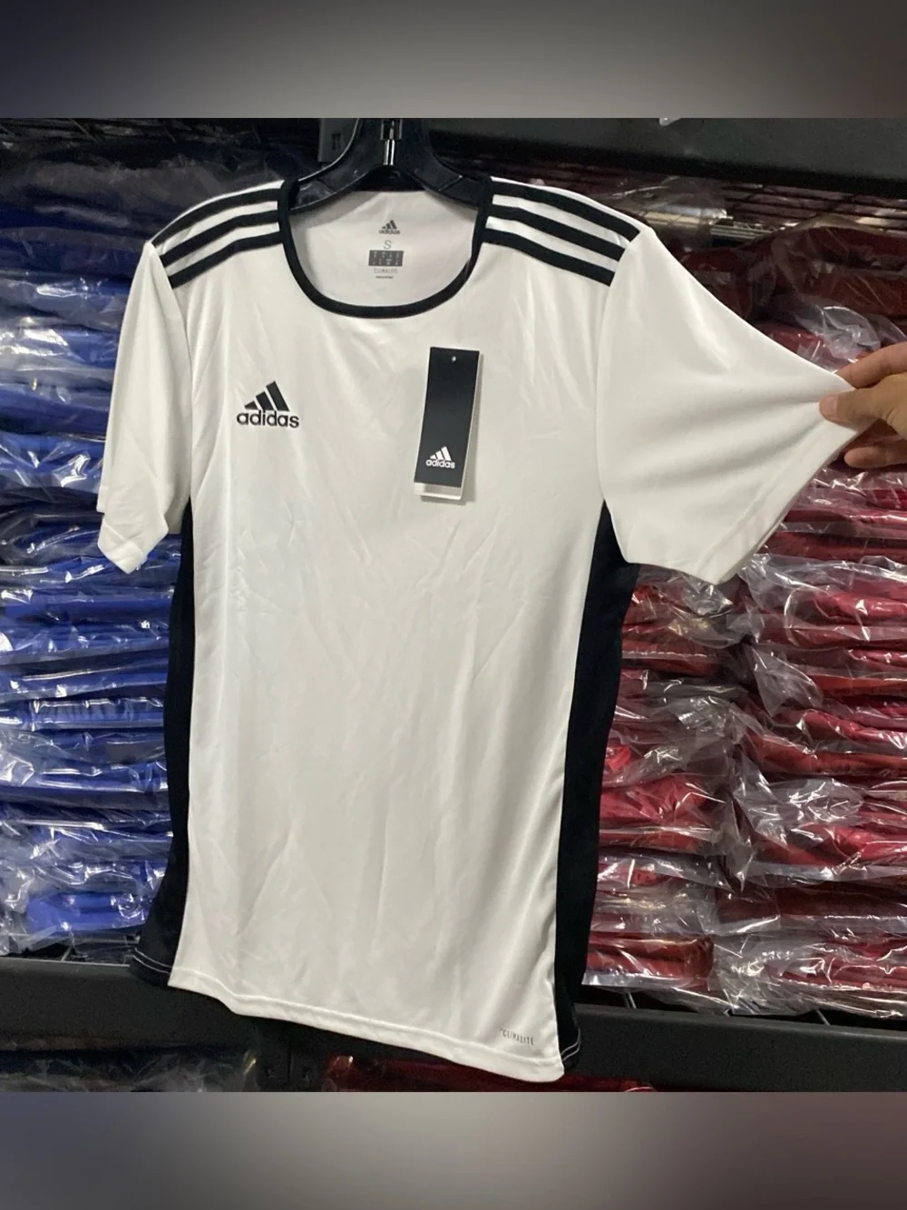 Adidas Entrada 18 Soccer Jersey NWT Men’s Small White Black Climalite NWT CD8438 - Picture 5 of 10